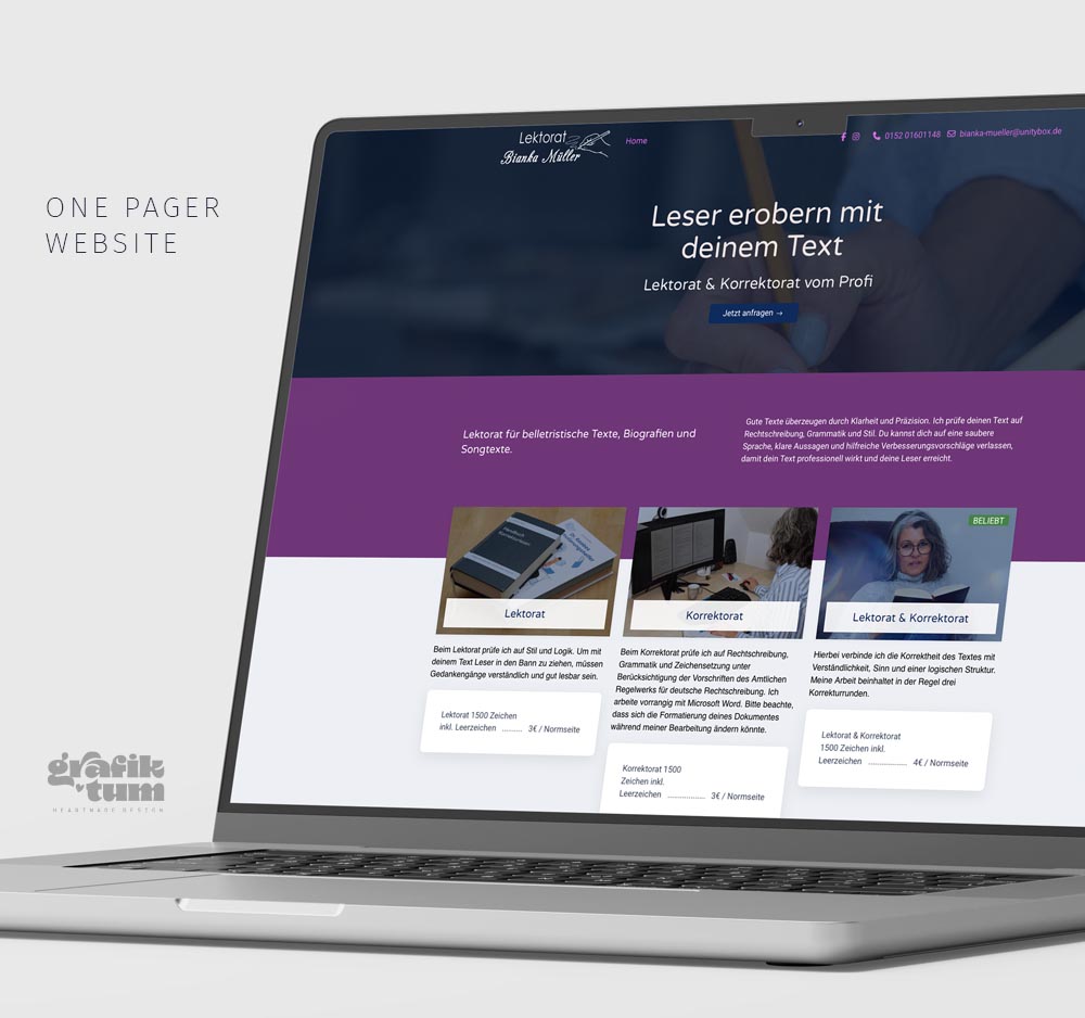 Webdesign Lektorat BM